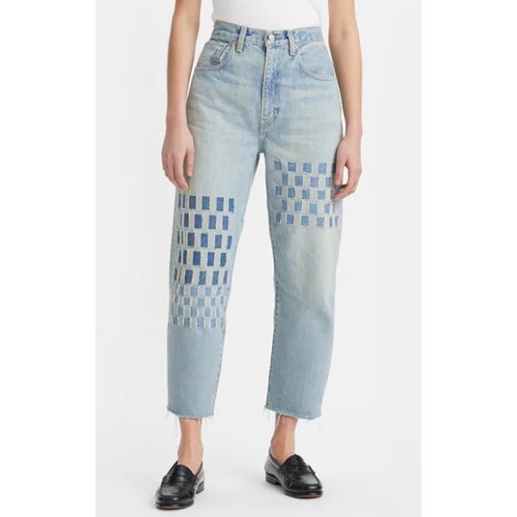 NEW Levi’s Barrel Ankle Jeans Size 25 Blue Denim Made in Japan Relaxed High Rise - Picture 1 of 11